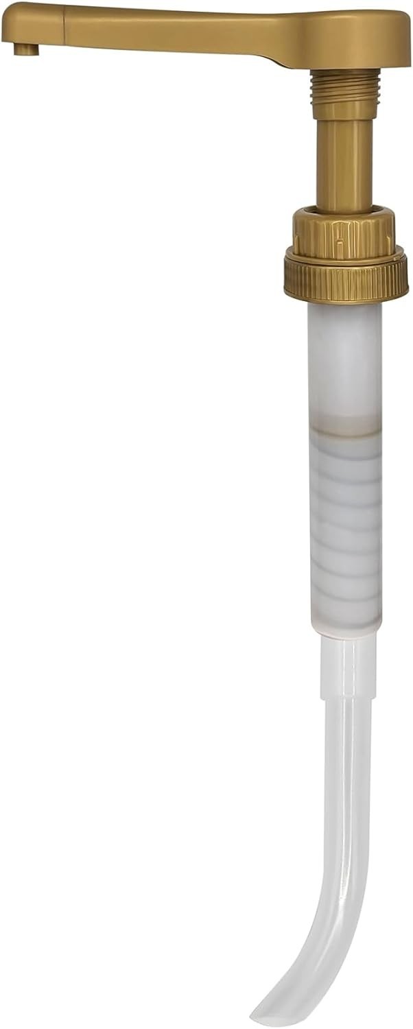 64 fl oz BPA-Free Sauce Pump for Syrups – Elegant Gold for All Your Desserts