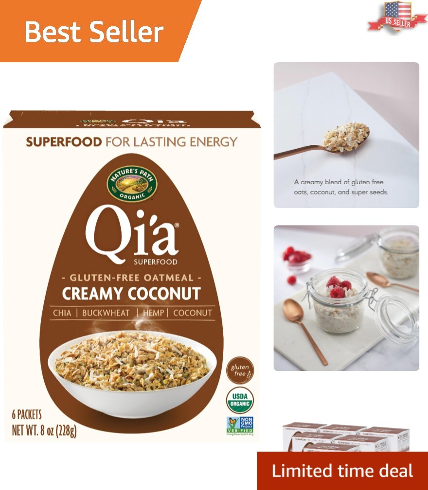 Nutritious & Tasty Creamy Coconut Oatmeal – 6 Pack, 35g Whole Grains, High Fiber