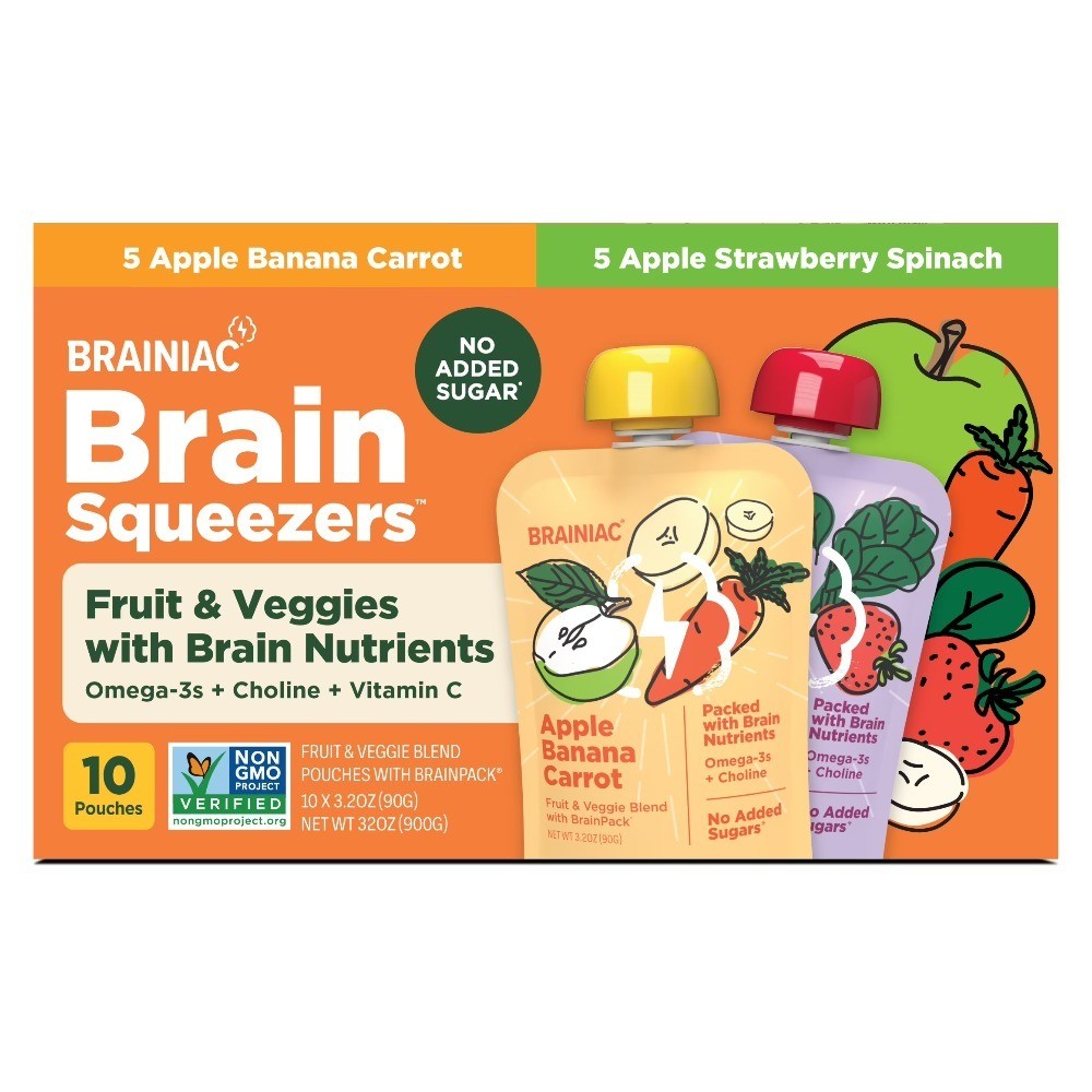 Brain Squeezers 10ct Fruit & Veggies Variety Pack sauce