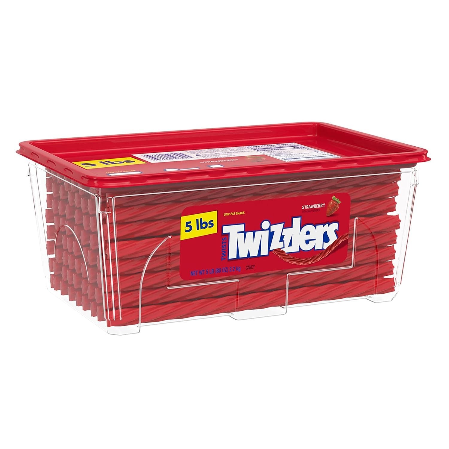 Twists Strawberry Flavored Licorice Style, Chewy Holiday Candy Tub, 5 lb