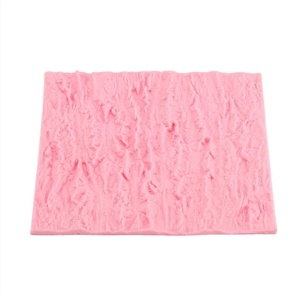 Rectangle Cake Tree Bark Texture Design Silicone Icicle Lace Bread Pink