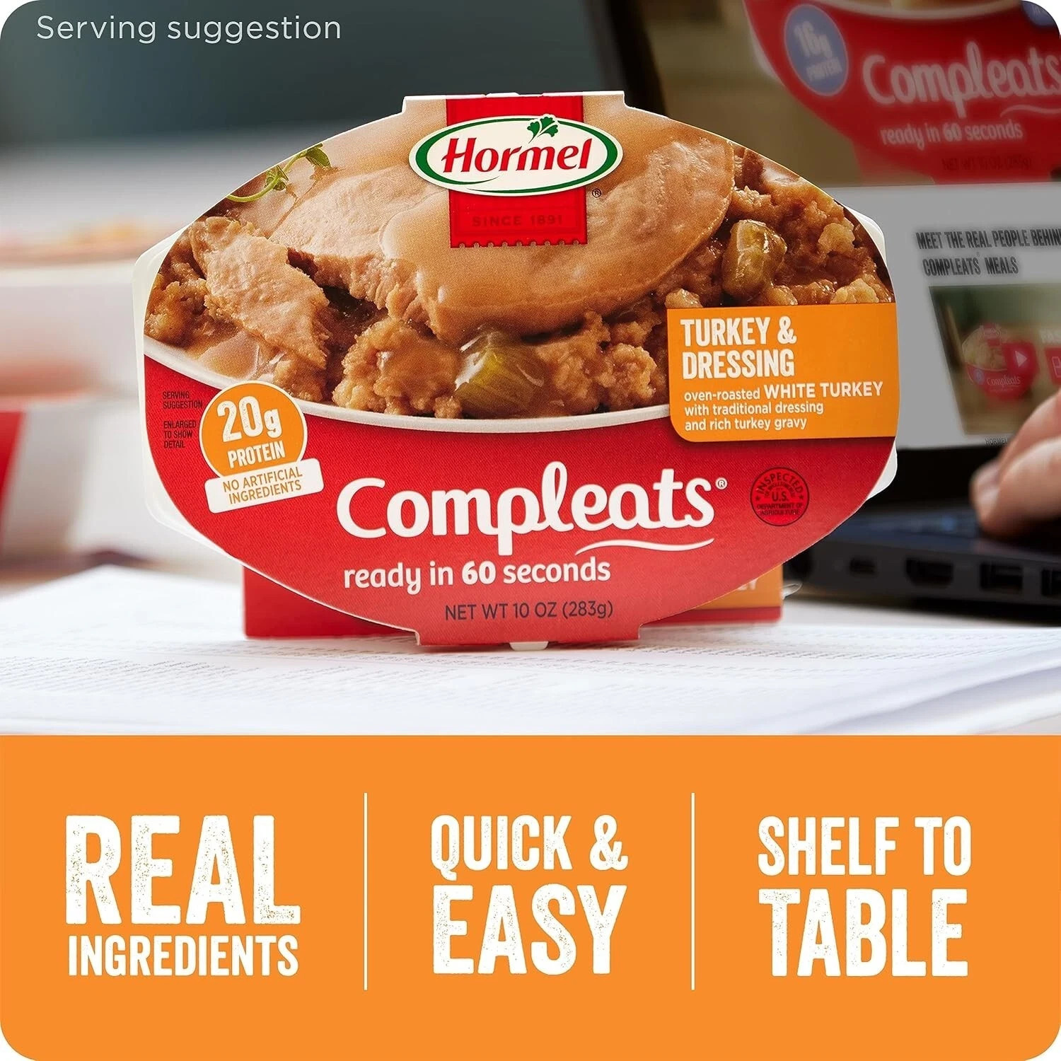HORMEL COMPLEATS Turkey & Dressing Microwave Tray, 10 oz. (6 Pack) Free Shipping