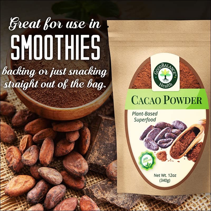 Good Balance Health Organic Cacao Powder | Raw Unsweetened Cacao Powder for