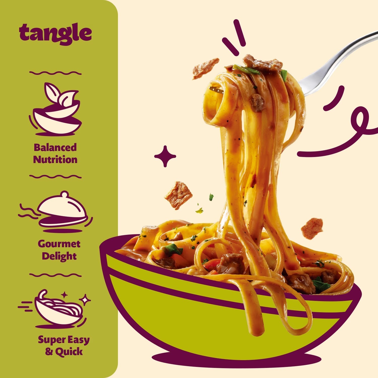 Tangle Instant Pasta Bulgogi Alfredo Flavor, 3.70 oz,105g, 4 Pack.