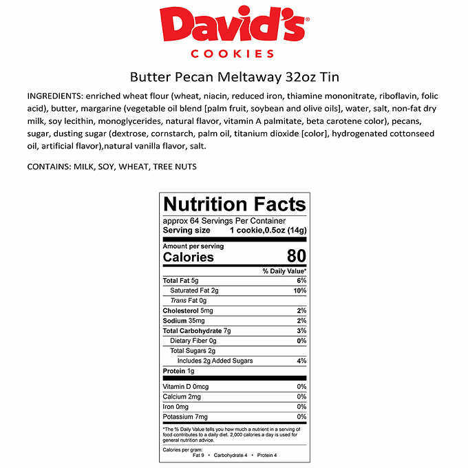 David’s Cookies Butter Pecan Meltaways 32 oz, 2-pack *FREE SHIPPING*