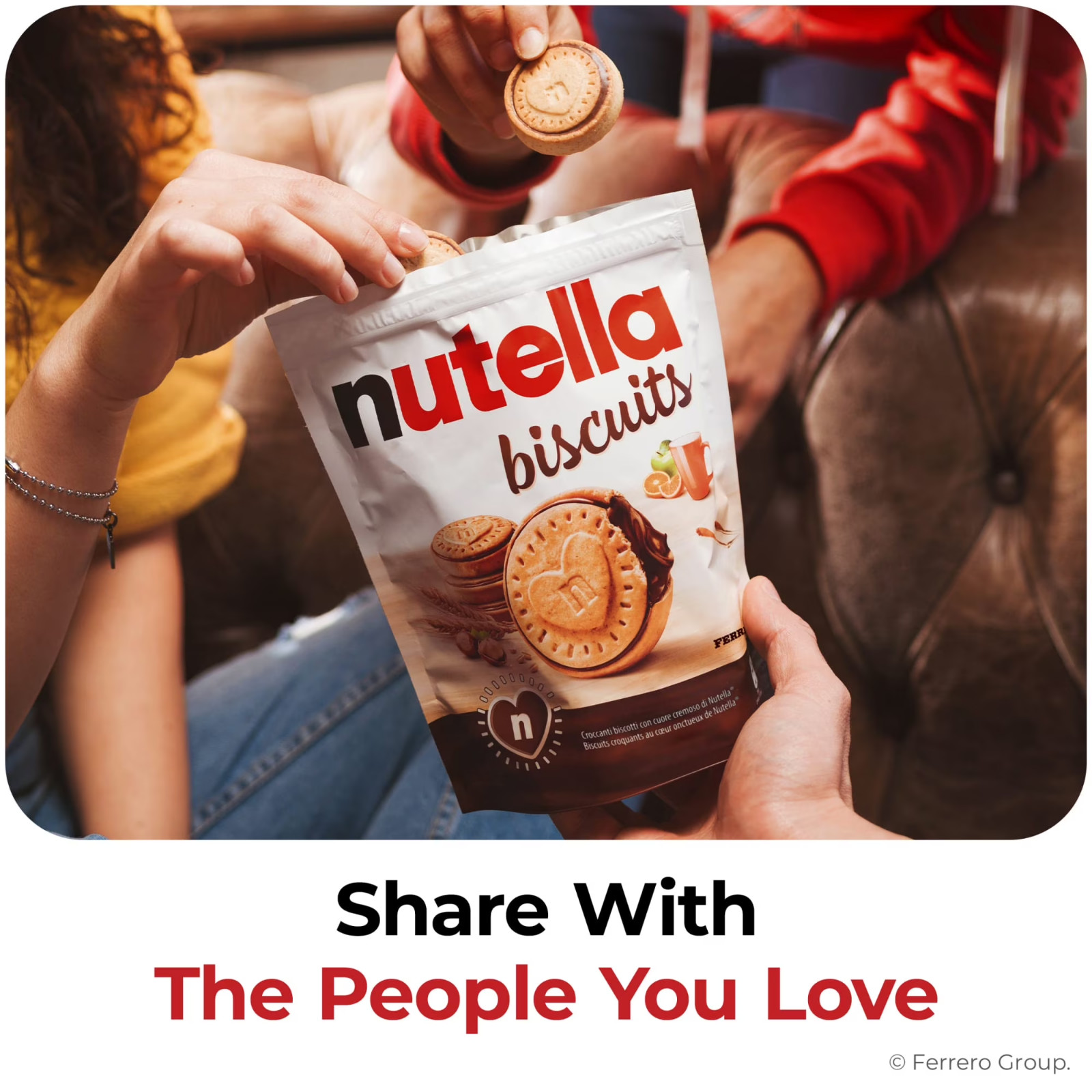 Nutella Biscuits Cookies Filled with Nutella Hazelnut Spread, Sweet Snack Pack,