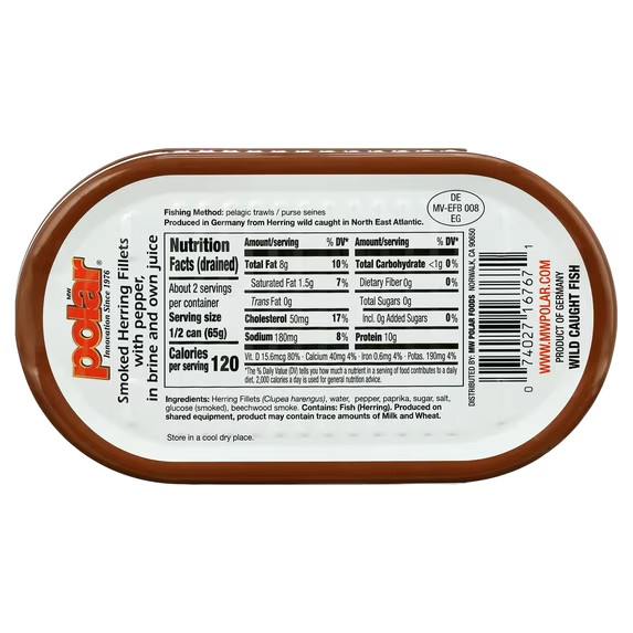 (4 Pack) Smoked Peppered Herring Fillets in Natural Juice, 7.05 Oz