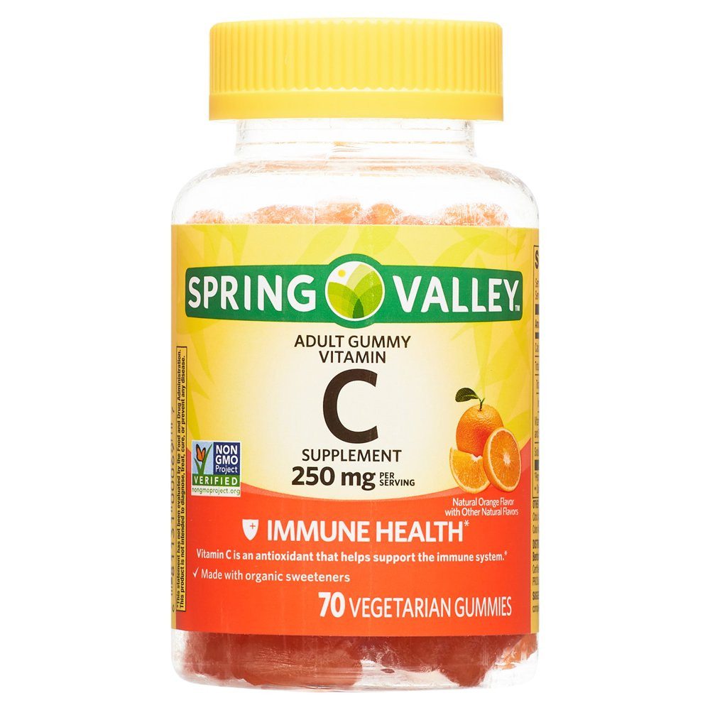 Spring Valley Vitamin C Vegetarian Gummies, Orange, 250 mg, 70 Count