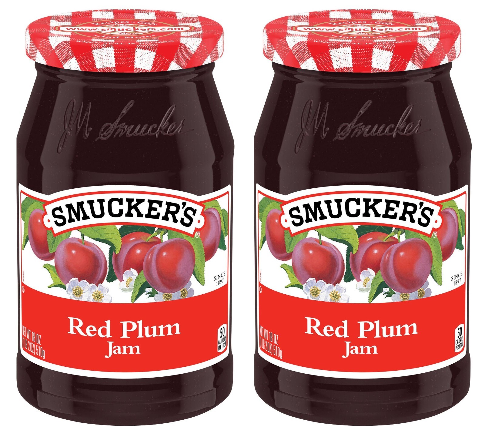 Smucker’s Red Plum Jam 18 oz Glass Jar (2-pack) Expires 02/2028 – In Stock