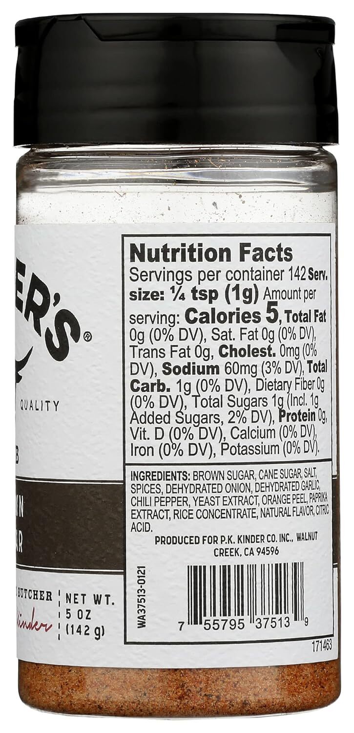 Kinder’s Rub 5 oz. BROWN SUGAR Flavor Smoked Meats BBQ Grill Spice