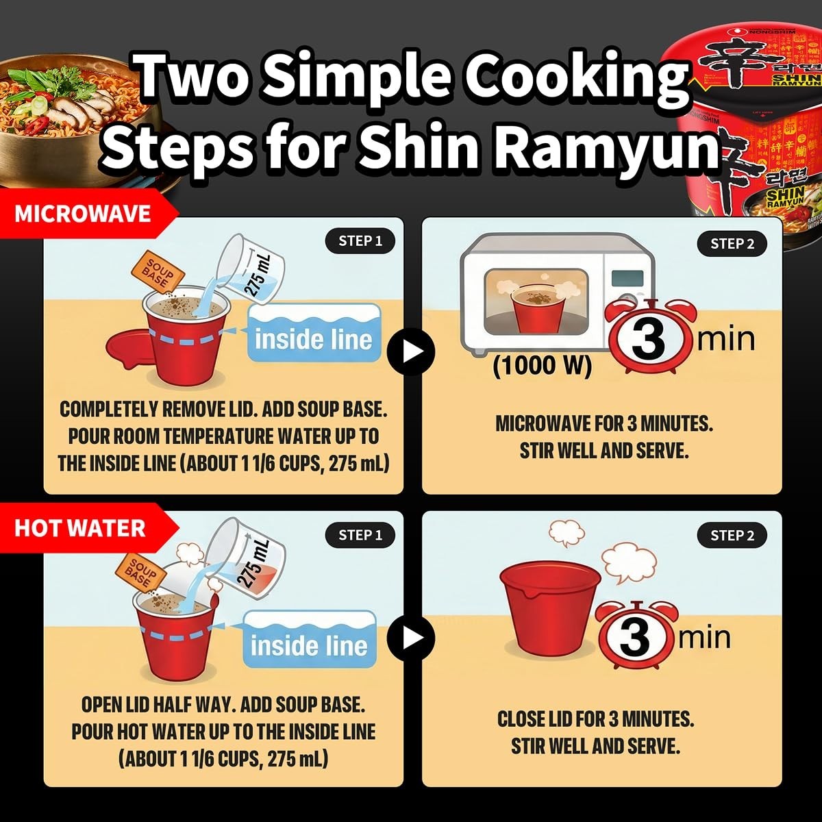 Shin Ramyun Cup of Noodles, Spicy Signature Korean