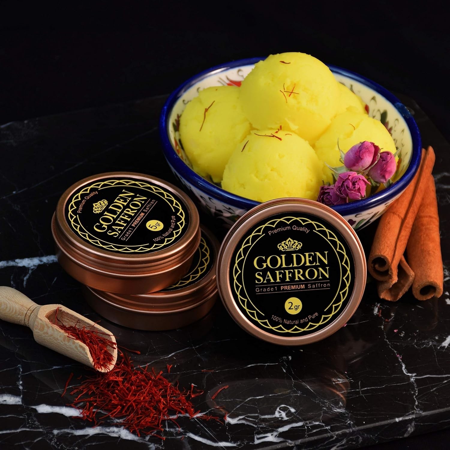 All Red Saffron Threads Grade A+ 5g Pure Non-GMO for Cooking Teas