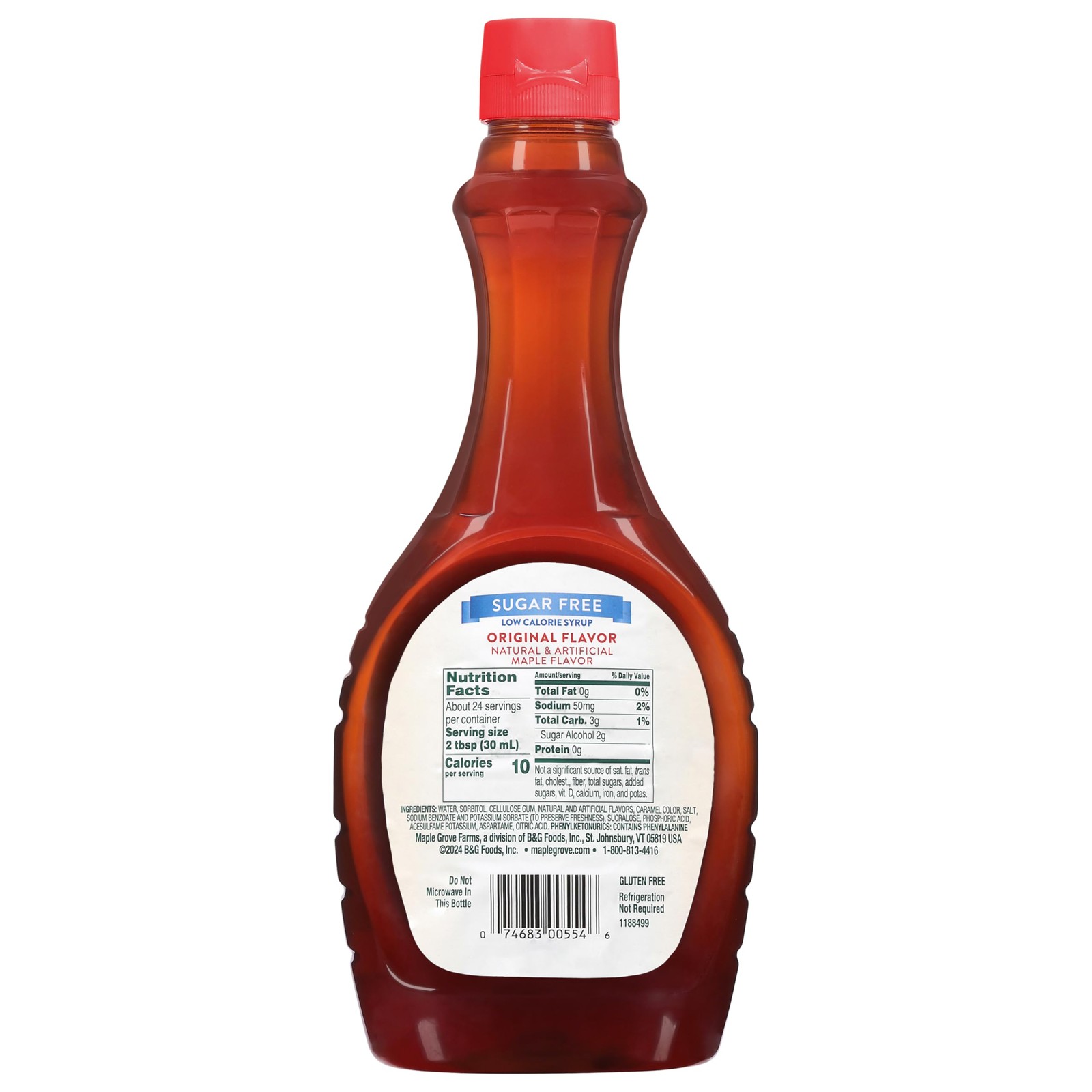Maple Grove Farms Syrup, Sugar 24 Fl Oz (Pack of 1), Free Syrup