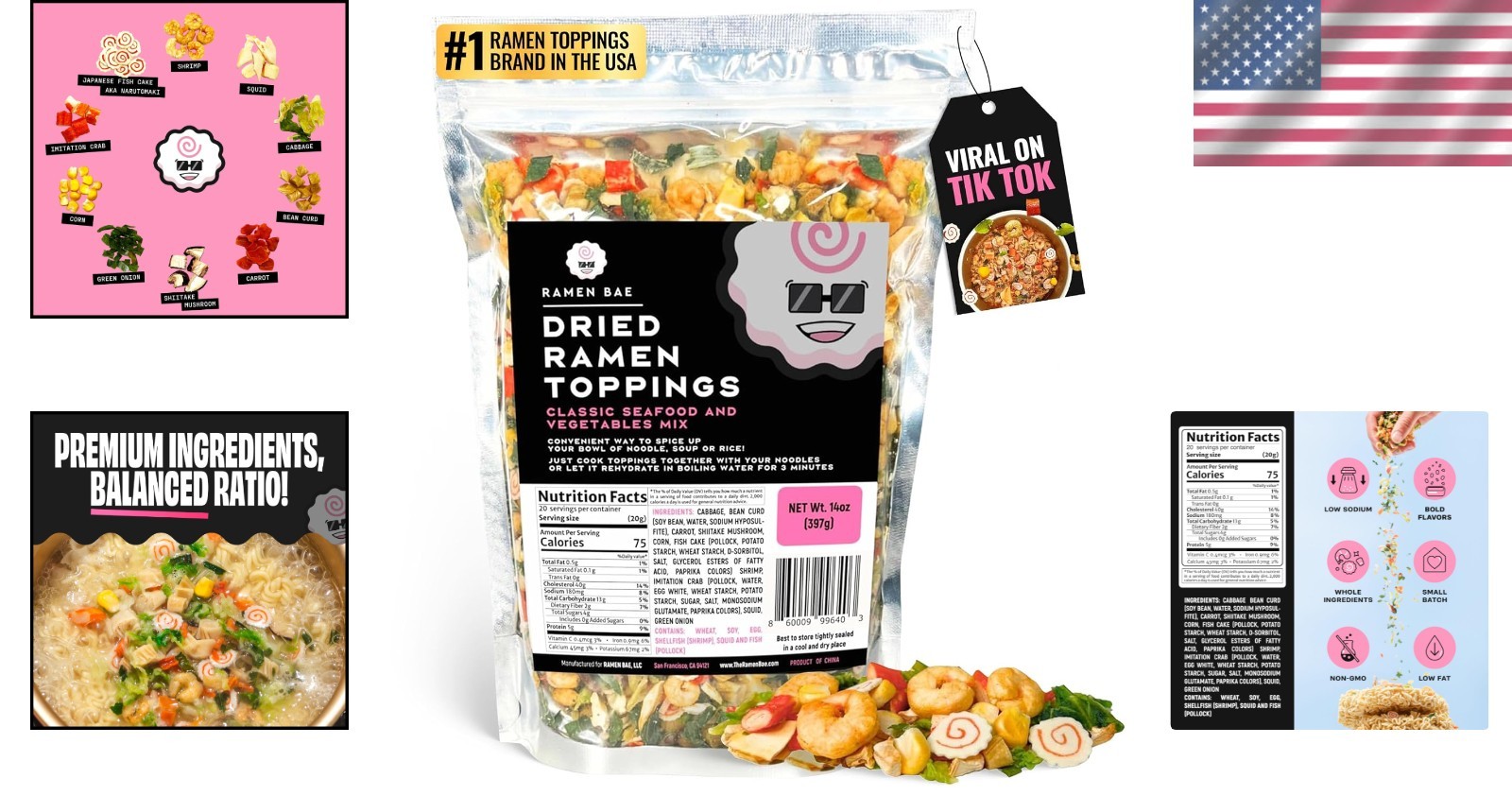 Flavorful Ramen Add Ins – Seafood & Veggie Mix, 20 Servings