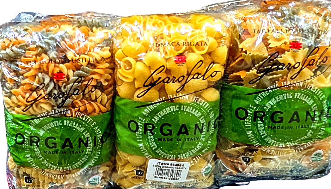 Garofalo Organic Tri Color Pasta Variety Pack 6×1.1 Lb Pack EXP 05/2028