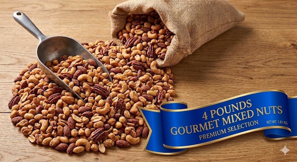 Bulk Butter Toffee Mixed Nuts 4lb Glazed Gourmet Party Nut Mix