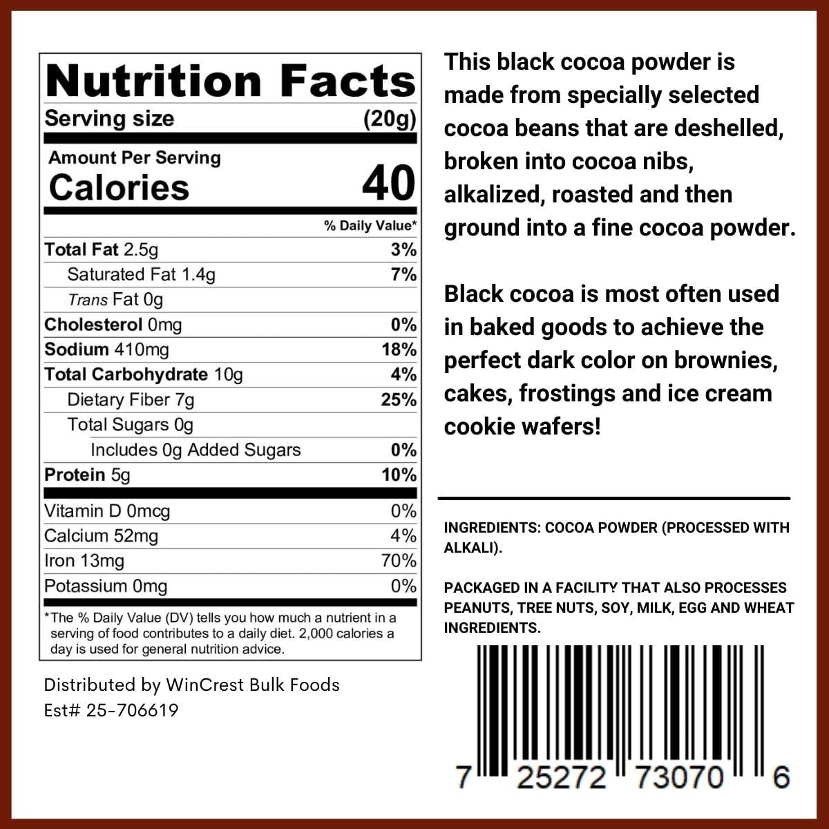 Black Cocoa Powder – 1 Lb