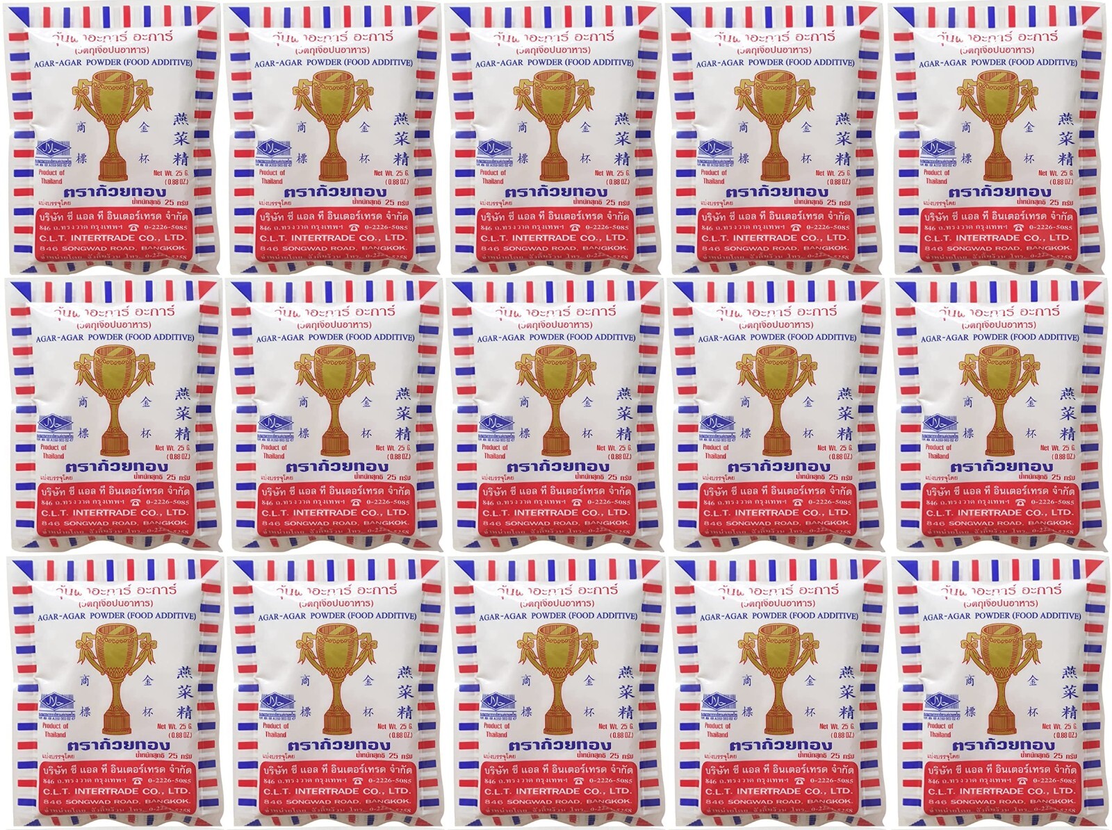 Gelatine Agar Agar Vegan Thai Gold Cup 25g 50g 100g 200g 300g 500g 1kg 2kg Bulk