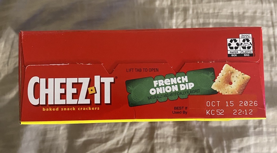 LIMITED EDITION CHEEZ IT FRENCH ONION DIP FLAVORED BAKED SNACK CRACKERS 12.4 OZ