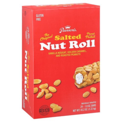 Full Box 24x Pack Pearson’s Original Salted Peanut Packed Nut Roll Candy | 1.8oz