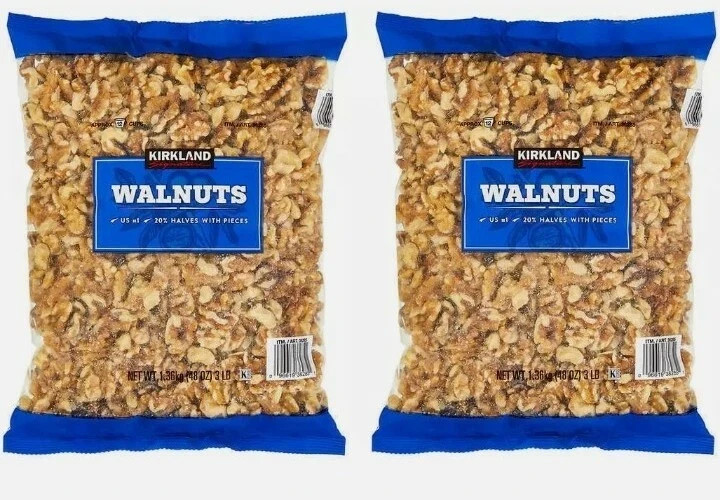 2 Pack Kirkland Signature Walnut Halves & Pieces 3 lb Each 6 lb Total