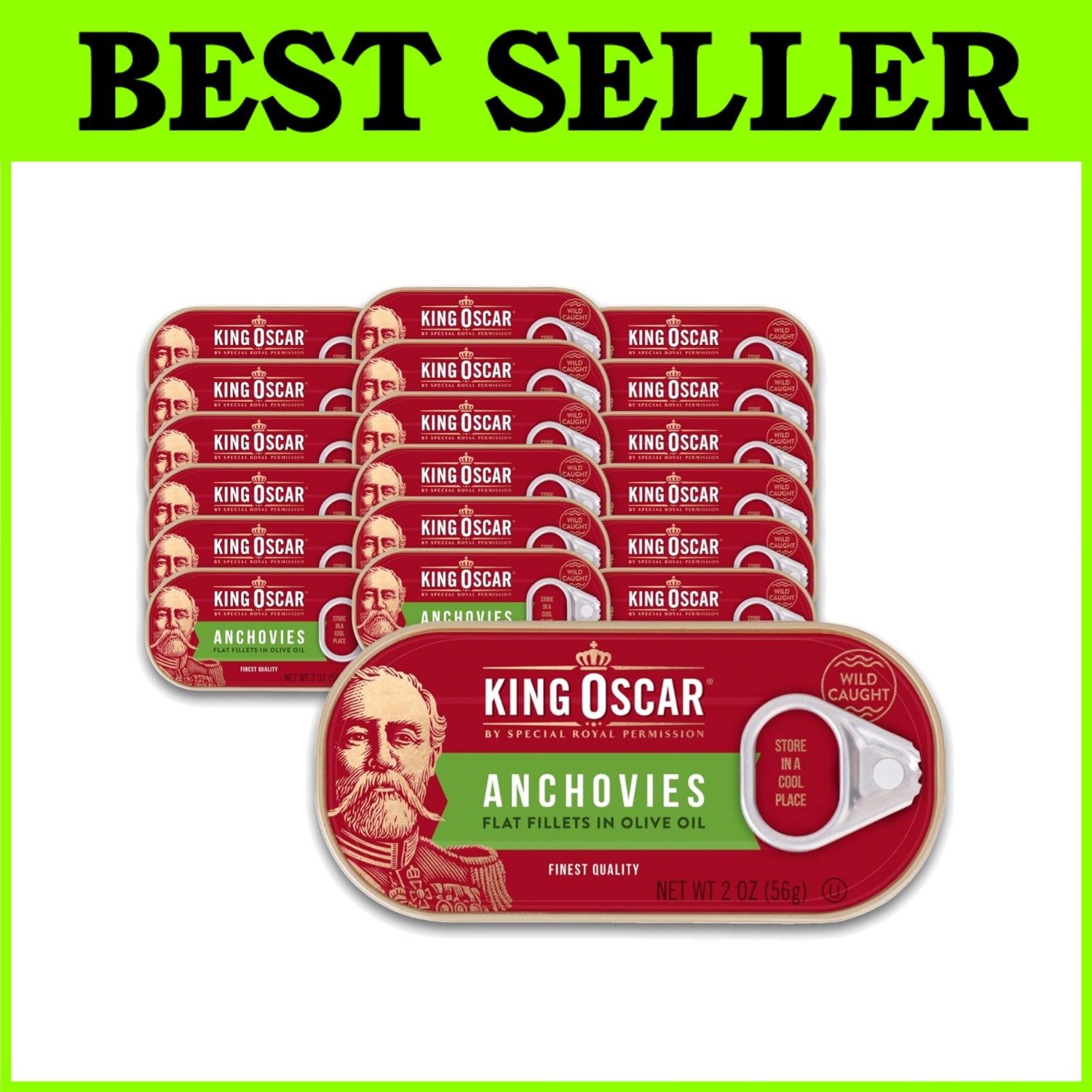 Gourmet Anchovies Fillets in Olive Oil, Pack of 18