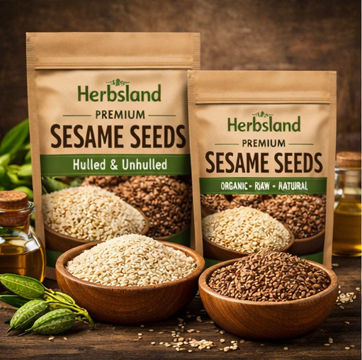 Sesame Seeds Raw Natural Organic Hulled/Unhulled Fresh Premium Spice Herbsland