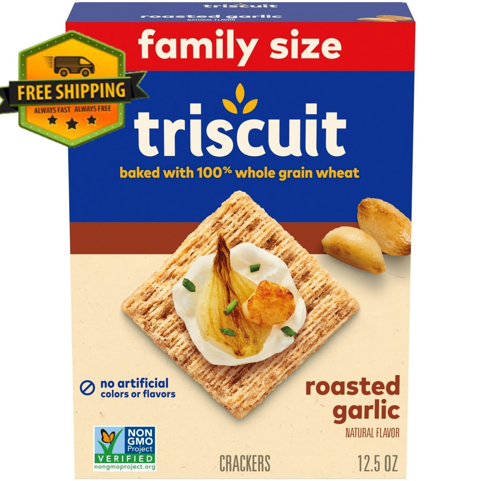 Triscuit Roasted Garlic Whole Grain Wheat Crackers 12.5oz Box