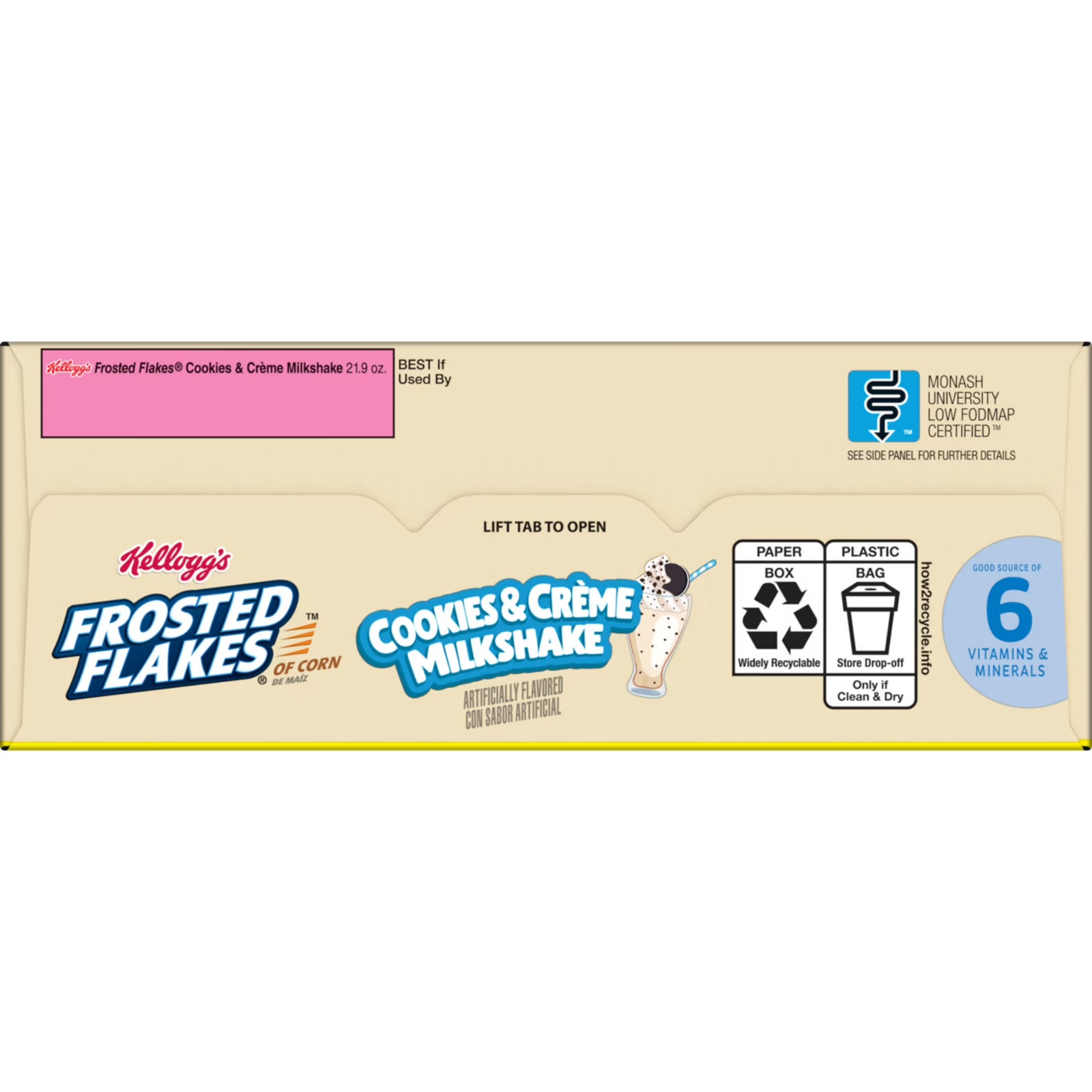 Kellogg’s Frosted Flakes Cookies and Creme Milkshake Family Size, 21.9 oz