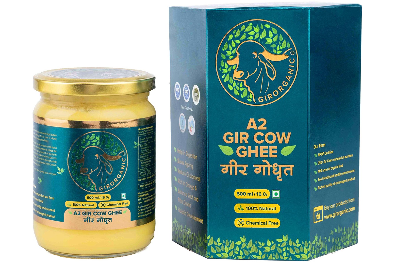 GirOrganic A2 Ghee Butter Organic Grass Fed | Healthy Butter Alternative A2 G…