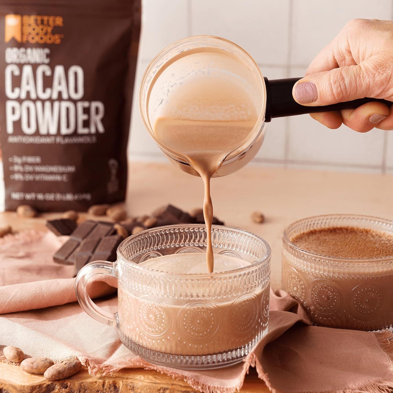 Organic Cacao Powder, Rich Chocolate Flavor, Non-GMO, Cocoa, 16 ounce, 1 lb bag