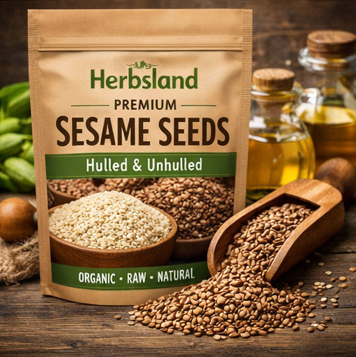 Sesame Seeds Raw Natural Organic Hulled/Unhulled Fresh Premium Spice Herbsland