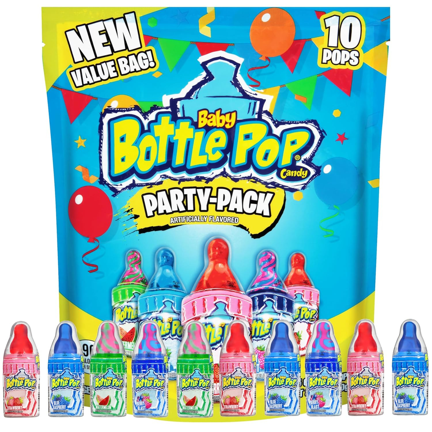Baby Bottle Pop Christmas Candy Variety Pack – 10 Ct Bulk Lollipops with Dipping