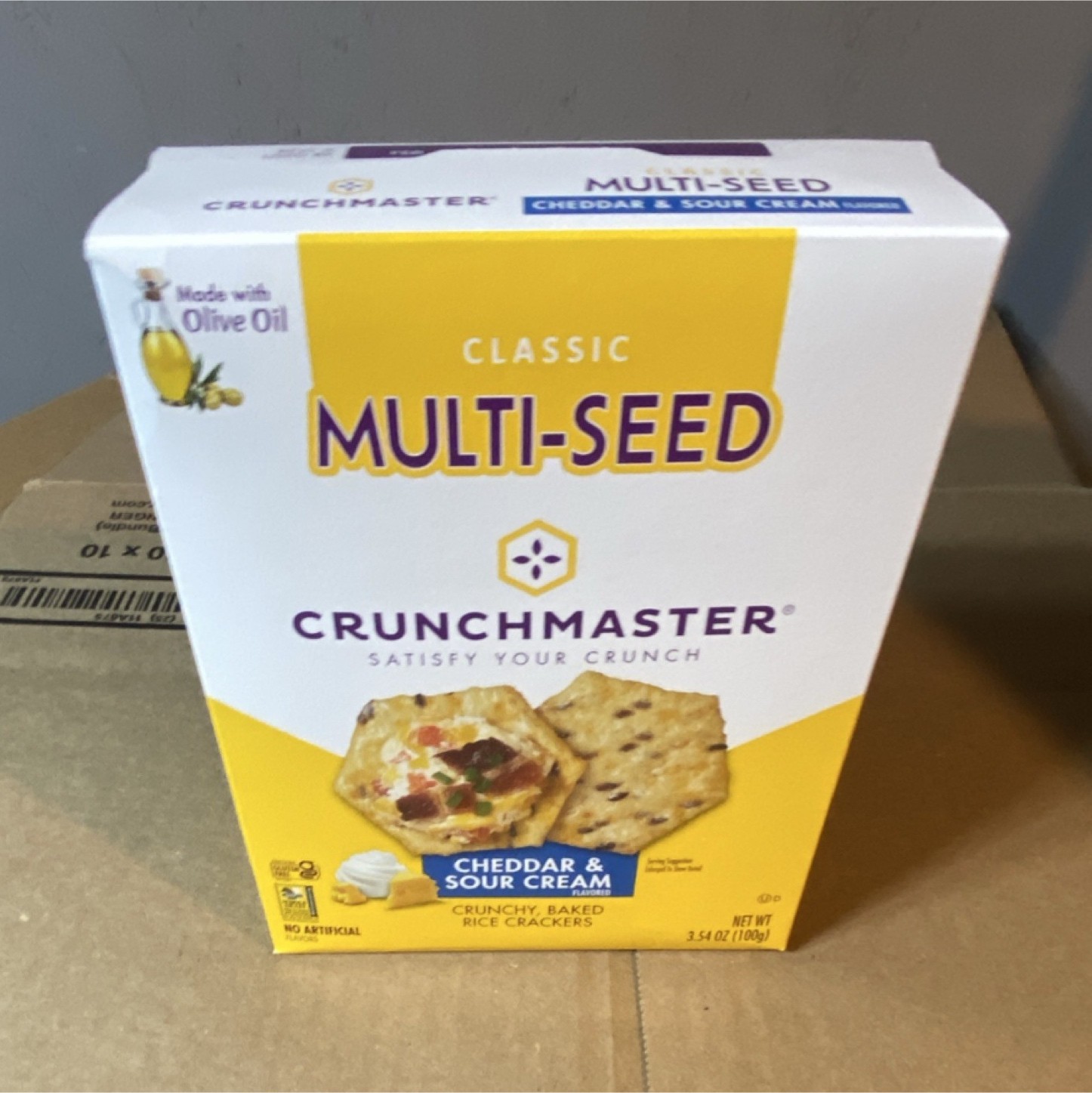 Crunchmaster Classic Multi-Seed Cheddar & Sour Cream Gluten Free Crackers 100g