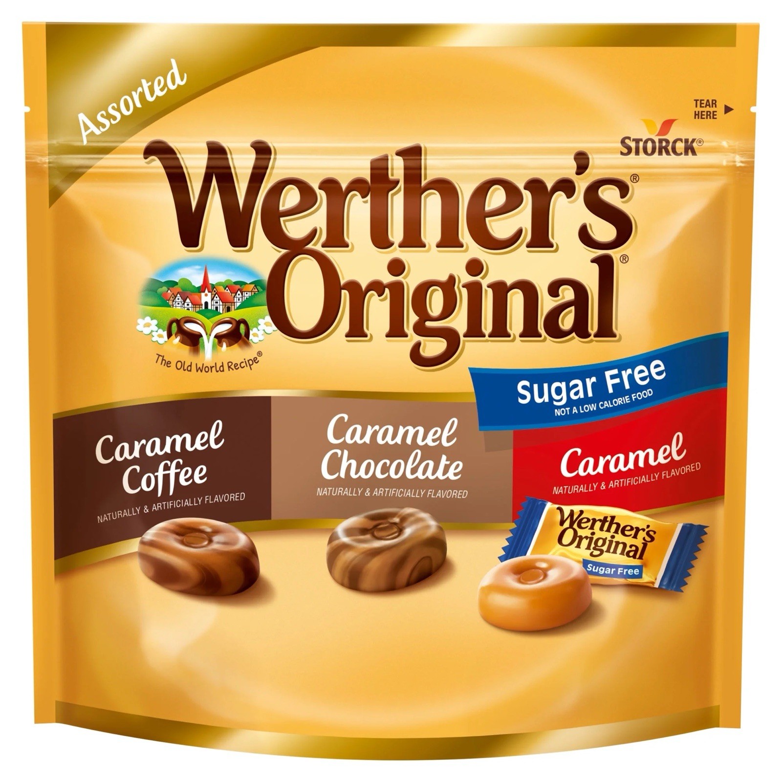 Werthers Original Hard Sugar Free Assorted Flavors, Caramel Coffee Candy, 7.7 Oz