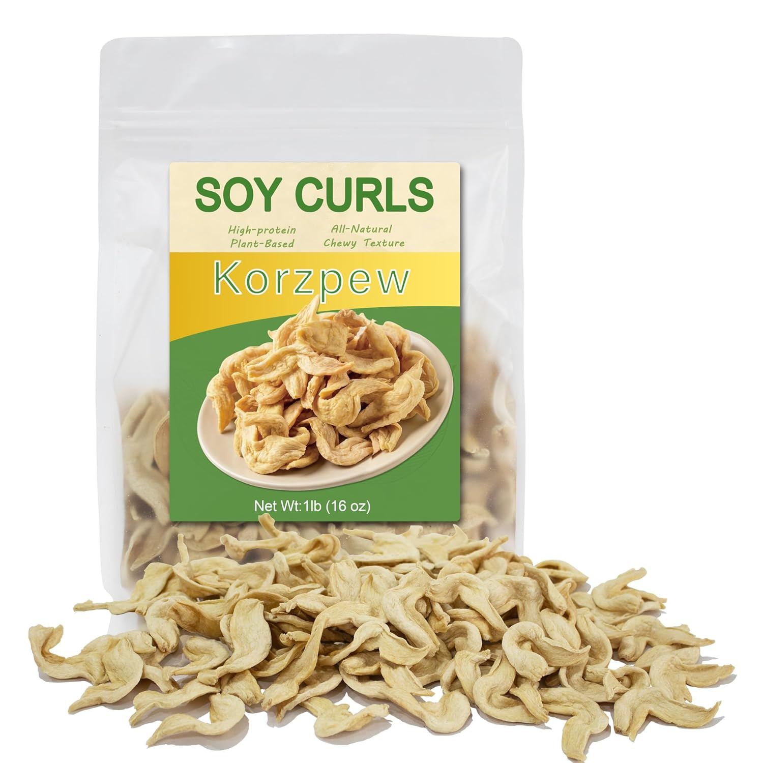 Premium Quality Soy Curls 1 Lb (453G) – High Protein, Gluten-Free, Vegan Meat Al