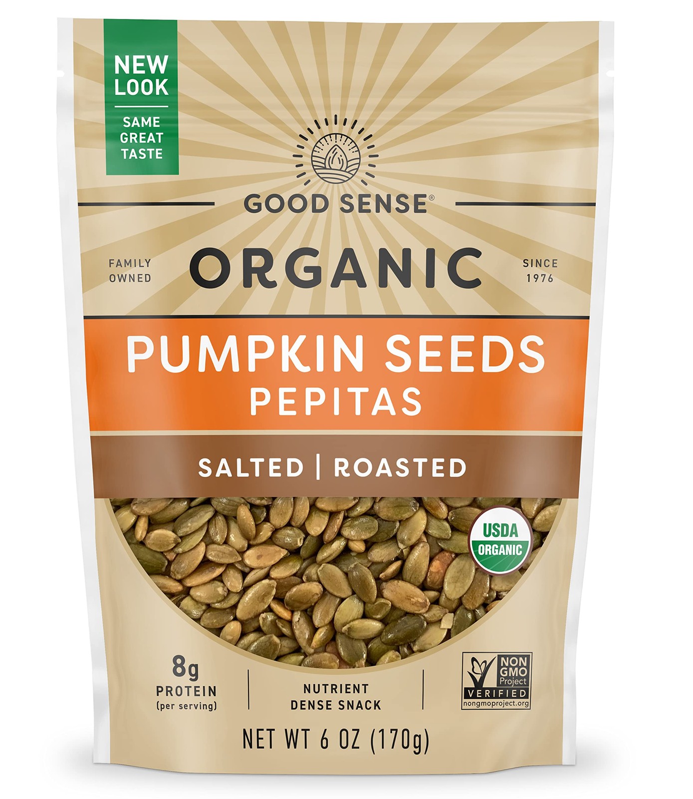Organic Roasted Salted Pumpkin Seeds Pepitas 6 Ounce Healthy Snack Pack