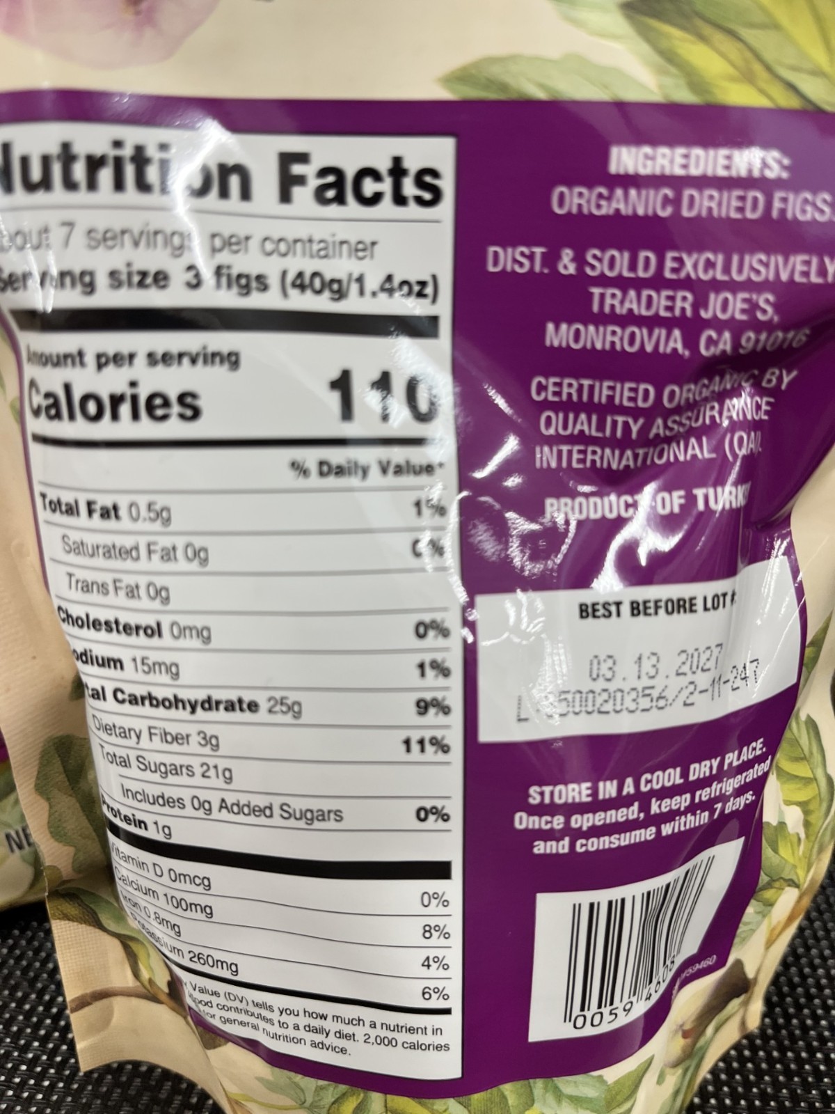 3 Packs- Trader Joe’s Organic Turkish Dried Figs 10 oz Each, Total 30 oz