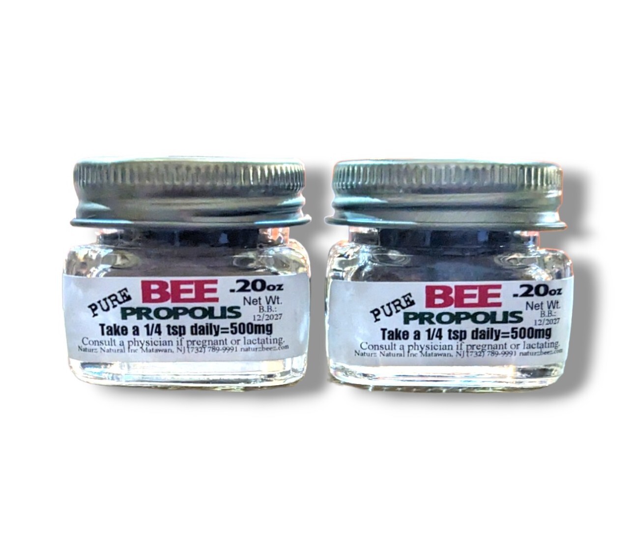 BEE PROPOLIS 0.20oz (6 Jars= Total 1.20 oz) CONVENIENCE Size 100% PURE PROPOLIS