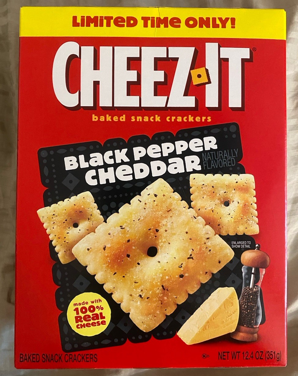 LIMITED CHEEZ IT BLACK PEPPER CHEDDAR FLAVORED BAKED SNACK CRACKERS 12.4 OZ