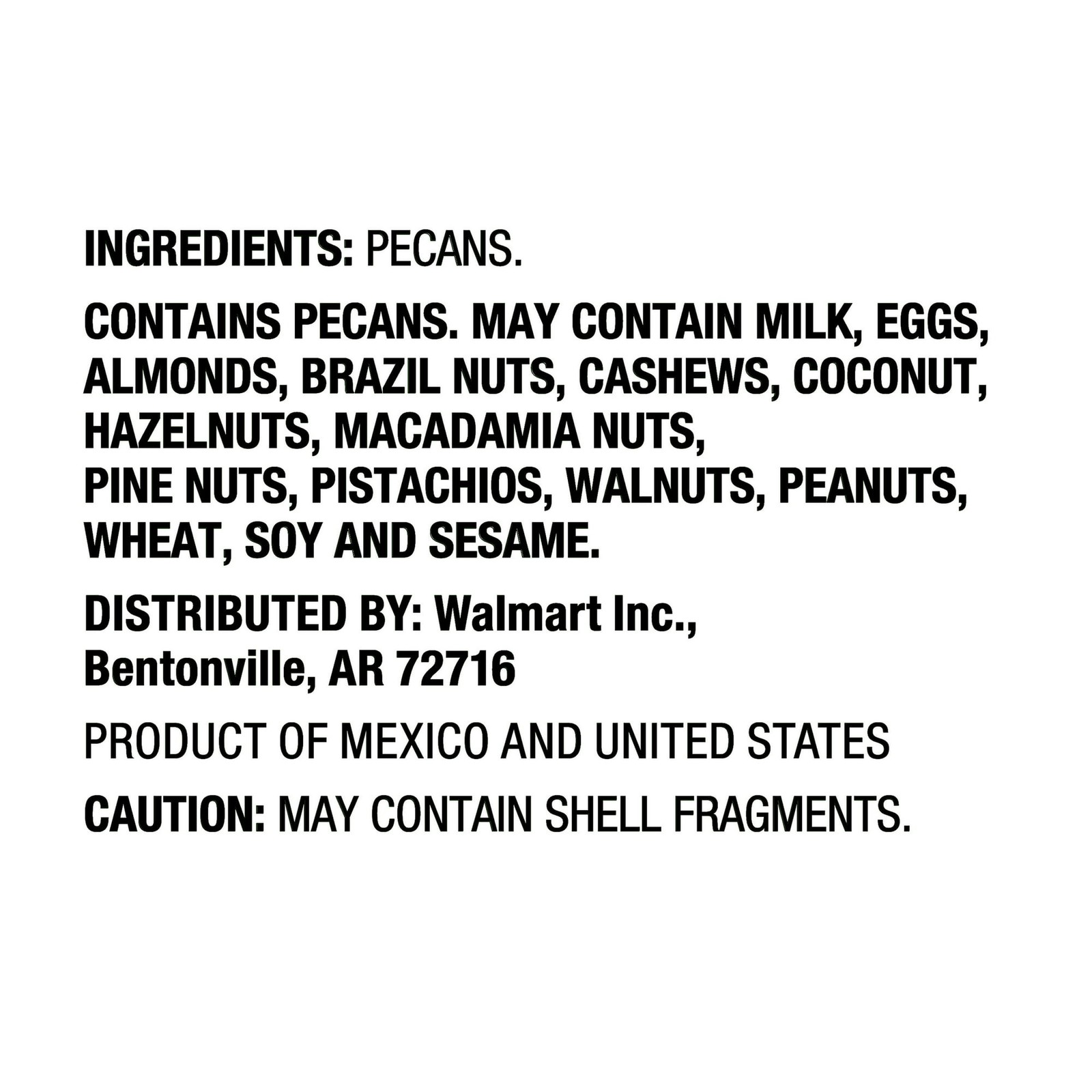 Great Value Pecan Halves 8 oz Fresh Baking Nuts Snack