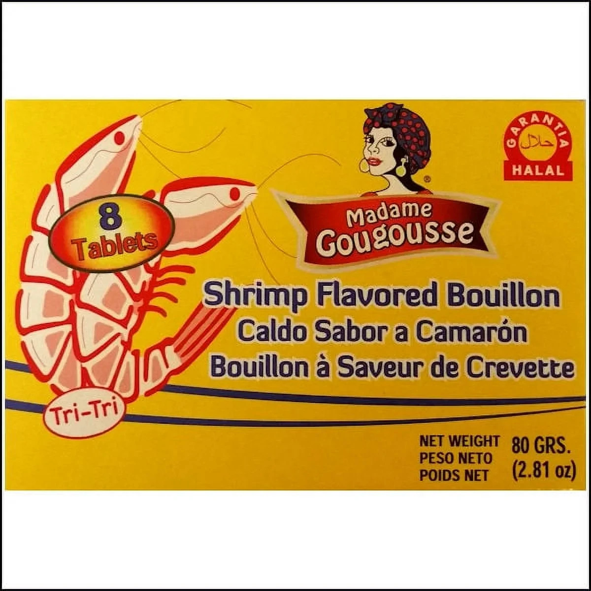 6 Pack Madame Gougousse Shrimp Bouillon Cubes 14.1 oz Each | Shrimp Flavor Soup