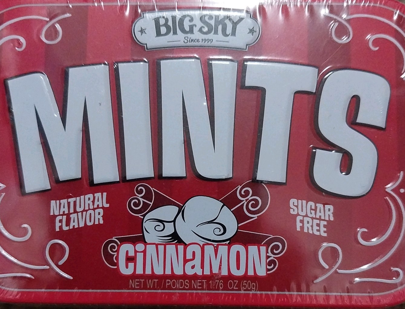 Big Sky 1.76 oz Sugar CINNAMON Breath Mints in Metal Tin ** BB 3/2025**