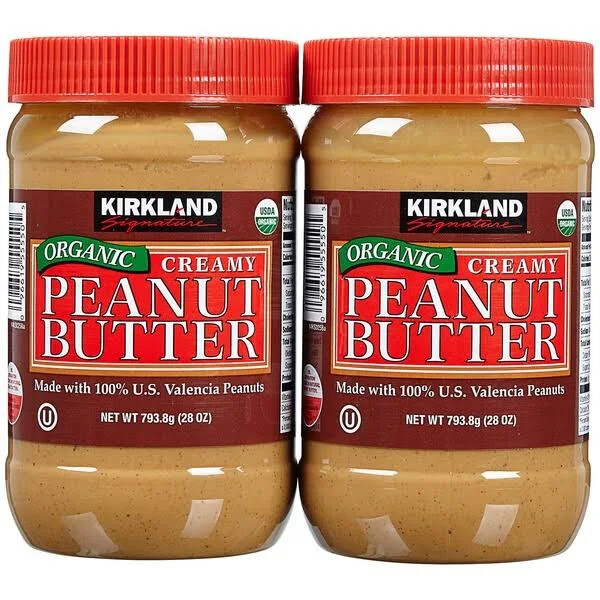 2 Jars Kirkland Creamy Organic Peanut Butter, 28 oz Each *Expedited ship*