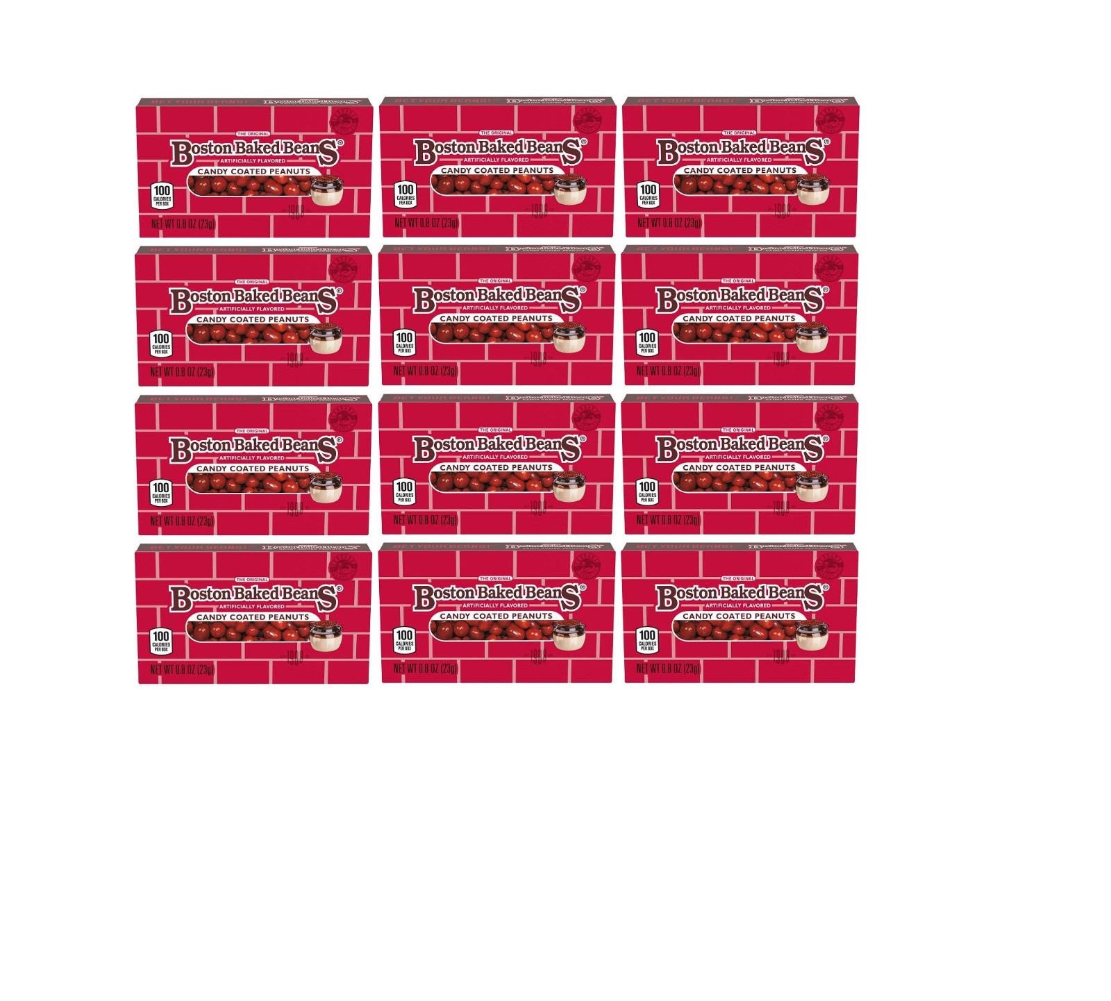12x Packs Boston Baked Beans The Original Candy Coated Peanuts Candy – .8oz