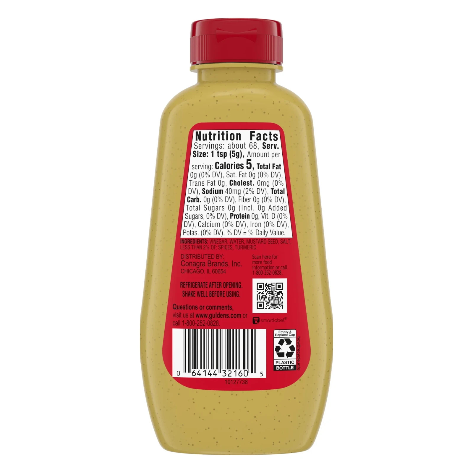4 Pack Gulden’s Spicy Brown Mustard Size 12 oz Squeeze Bottles Bold Flavor