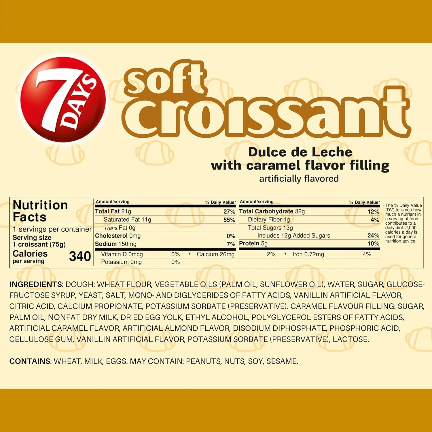 Soft Croissant, Caramel – Dulce De Leche, Breakfast Pastry, Individually Wrap…