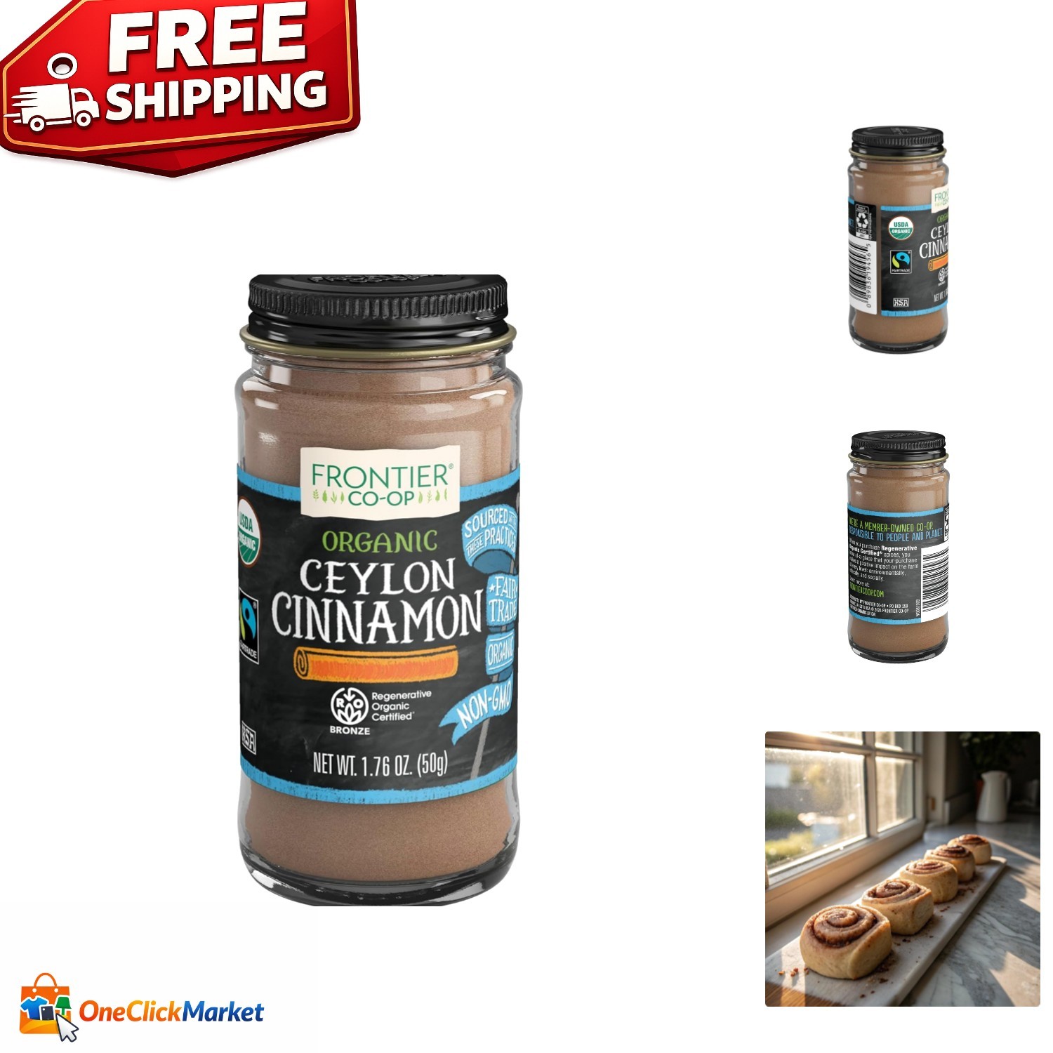 Organic Ceylon Cinnamon 1.76 oz – Sweet & Spicy Culinary Essential