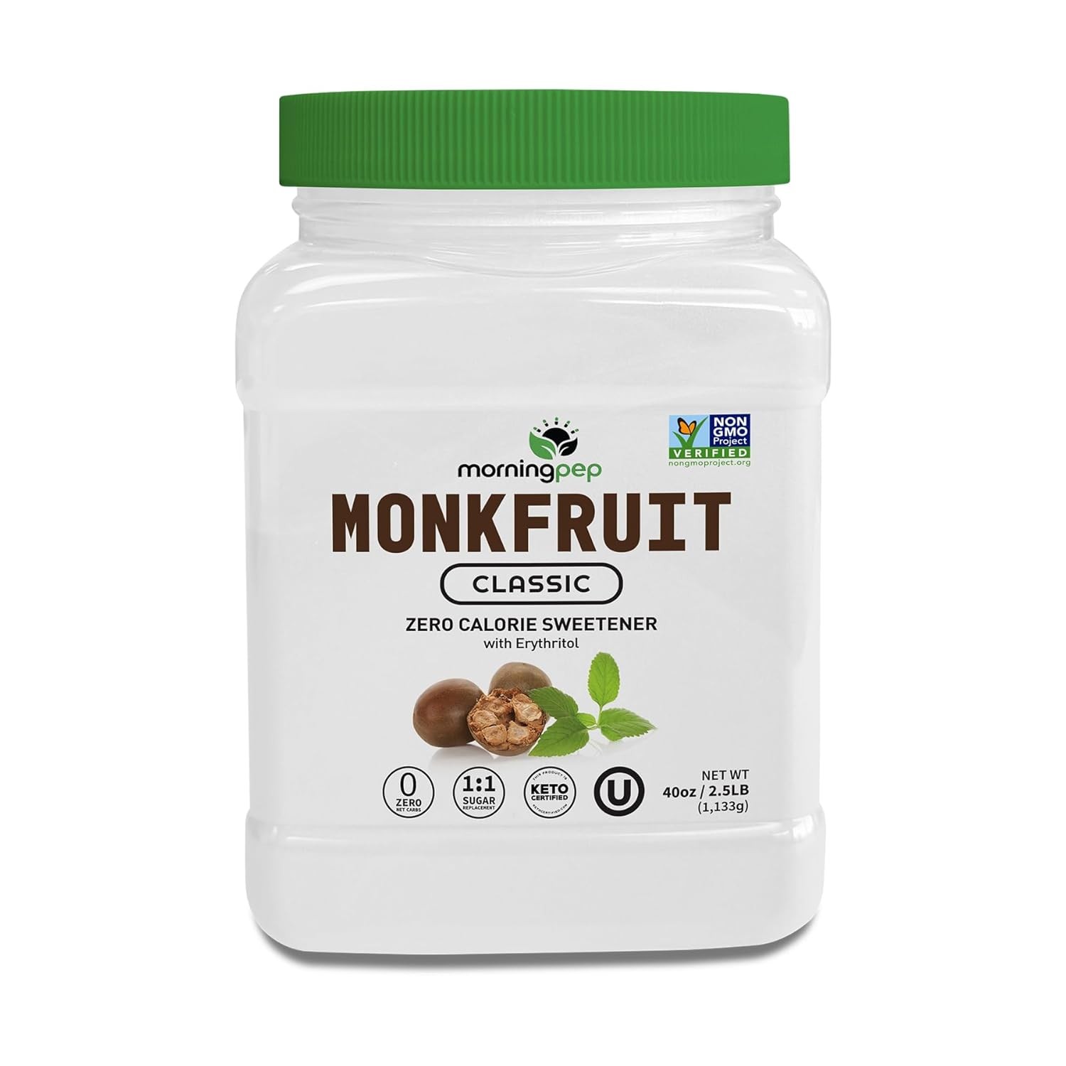 Morning Pep 100% Pure Monk Fruit extract sweetener, No 5 Ounce (Pack of 1)