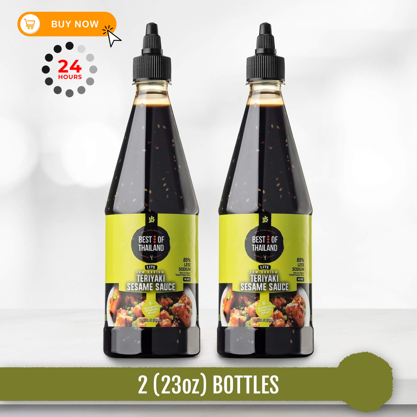 Best of Thailand Sesame Teriyaki Soy Sauce Lite | 2 23.65 Fl Oz (Pack 2)